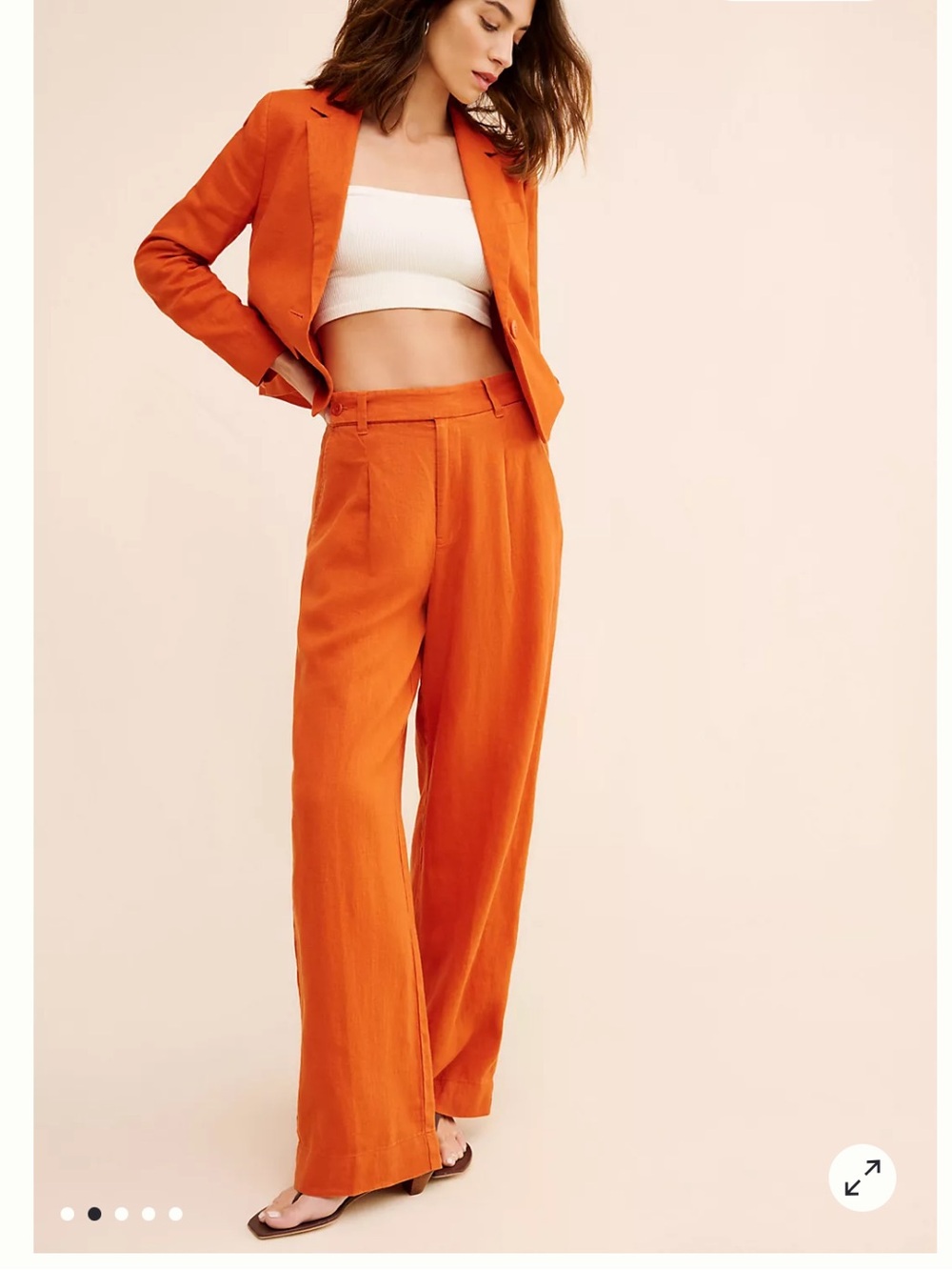 Madewell 🏜️ Harlowe Linen Wide Leg Pants in Dark Copper